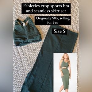 Fabletics sports bra and seamless skirt set. Skirt never worn, top worn once